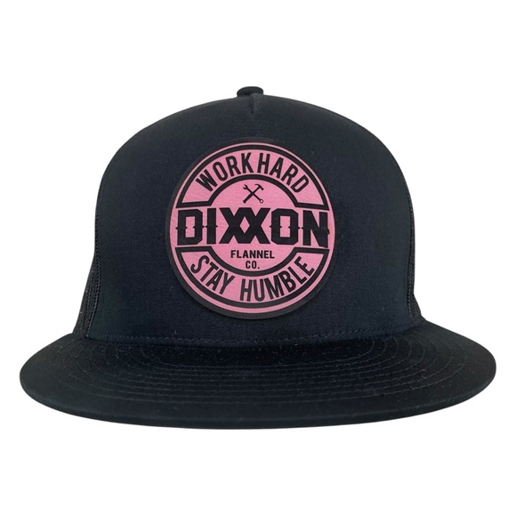 Dixxon Black‎ and Pink Snapback Mesh Back Trucker Hat Adjustable - Picture 1 of 8